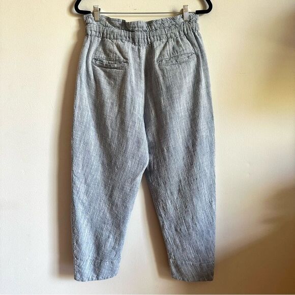 Free People Paradise High Rise Blue Pants Size Small Cotton Linen Blend - Picture 6 of 12